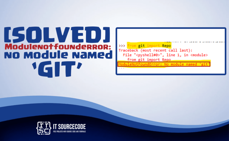 modulenotfounderror no module named git