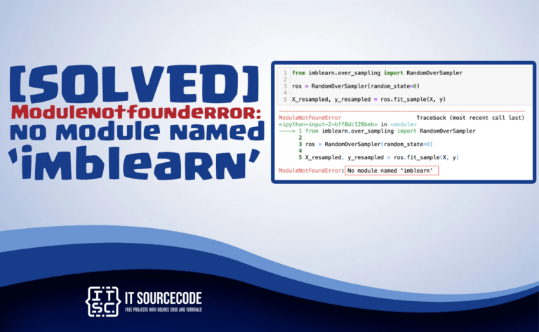 modulenotfounderror no module named imblearn