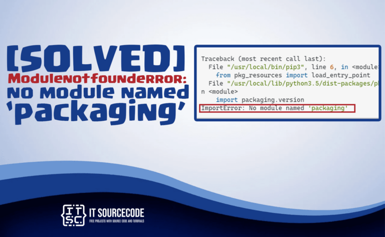 modulenotfounderror no module named packaging