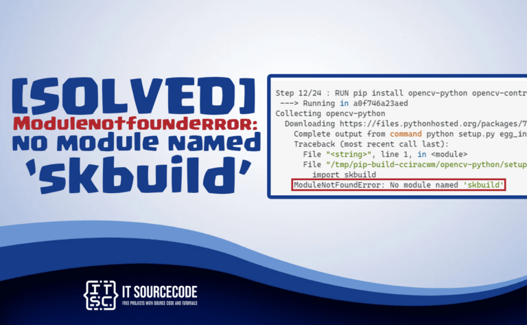 modulenotfounderror no module named skbuild