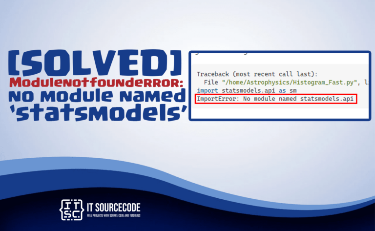 Modulenotfounderror: no module named statsmodels [SOLVED]