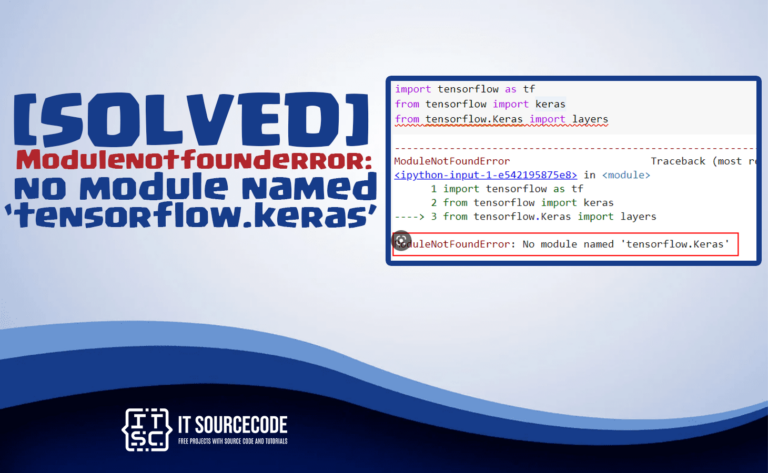 modulenotfounderror no module named tensorflow keras