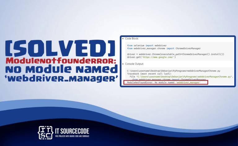 modulenotfounderror-no-module-named-webdriver-manager-fixed
