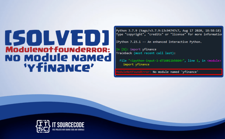 modulenotfounderror no module named yfinance
