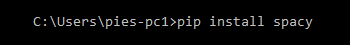 pip install spacy - modulenotfounderror: no module named 'spacy'