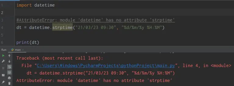 Attributeerror: module datetime has no attribute strptime [SOLVED]