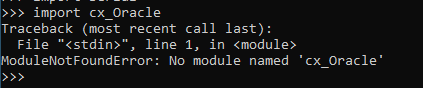 ModuleNotFoundError No module named 'cx_Oracle'