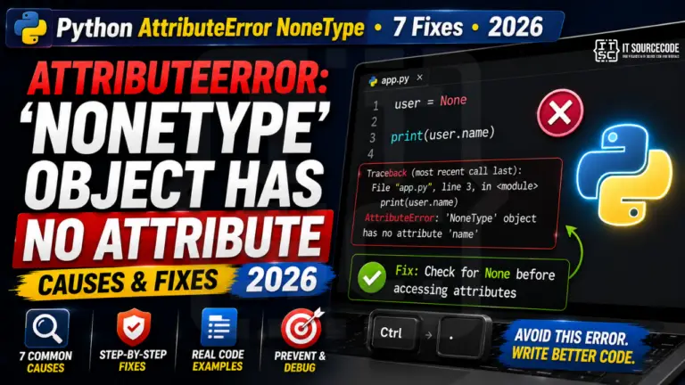 Python AttributeError 'NoneType' Object Has No Attribute, Causes & Fixes (2026)