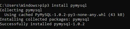 install pymysql