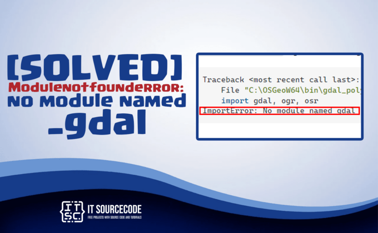 modulenotfounderror no module named '_gdal'