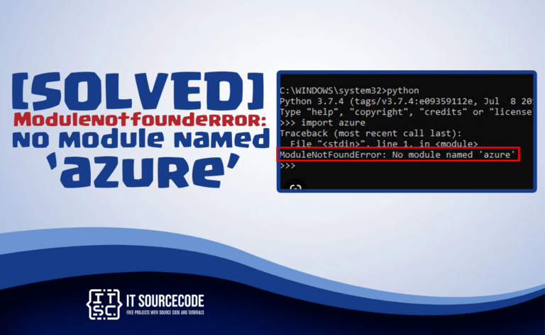 modulenotfounderror no module named azure