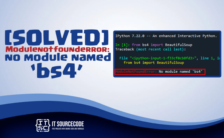 modulenotfounderror no module named bs4