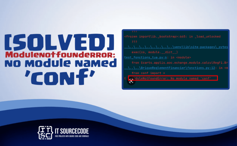 modulenotfounderror no module named conf
