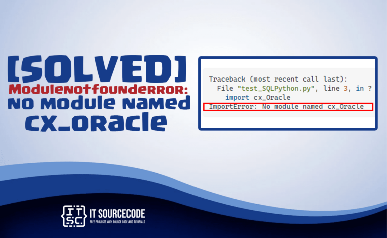 modulenotfounderror no module named 'cx_oracle'
