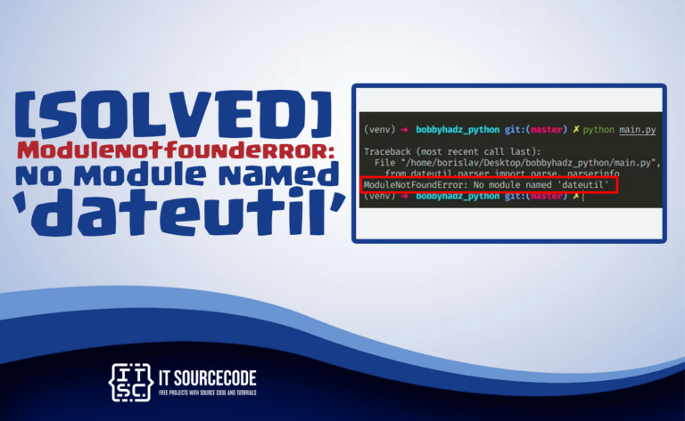 modulenotfounderror no module named 'dateutil'