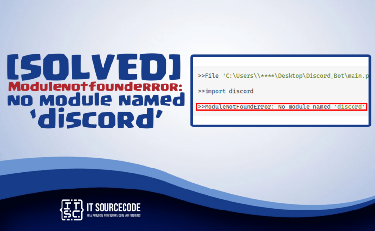 modulenotfounderror no module named discord