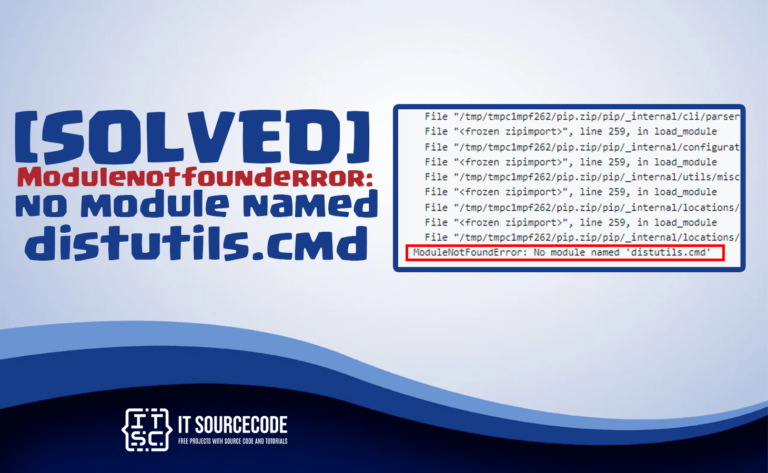 modulenotfounderror no module named distutils.cmd