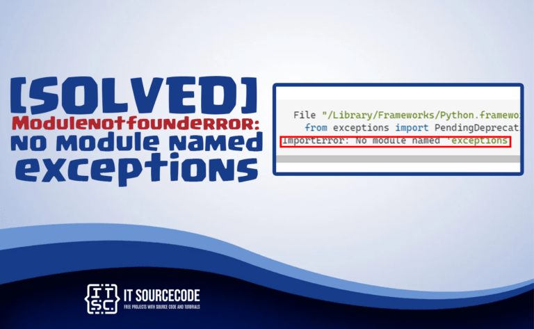 modulenotfounderror no module named exceptions