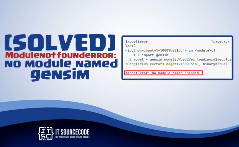 modulenotfounderror no module named gensim