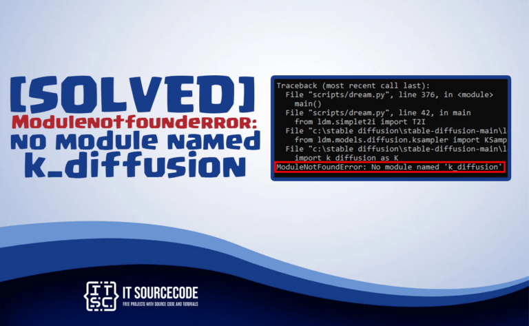 modulenotfounderror no module named k_diffusion