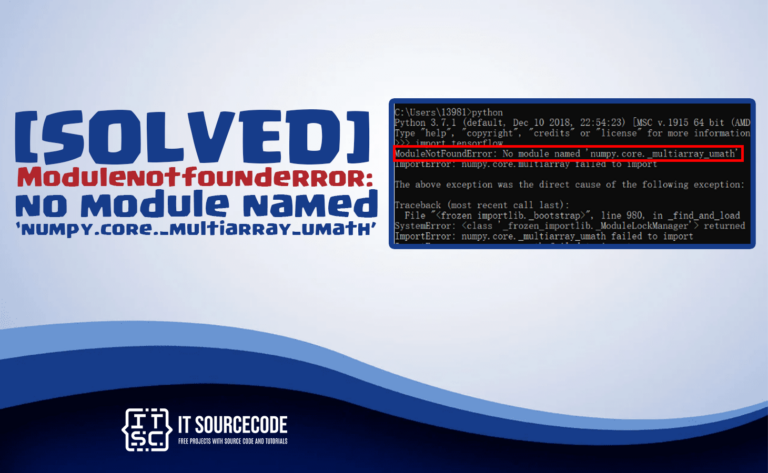 modulenotfounderror no module named numpy.core._multiarray_umath