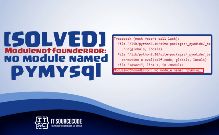 modulenotfounderror no module named pymysql