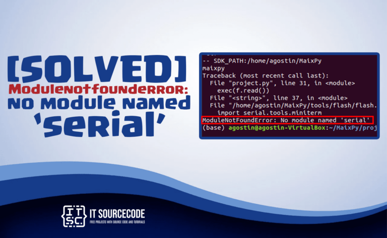 modulenotfounderror no module named serial