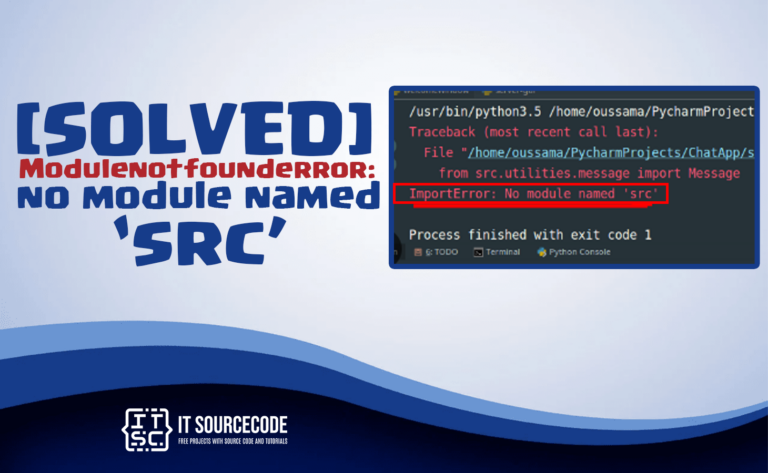 modulenotfounderror no module named src