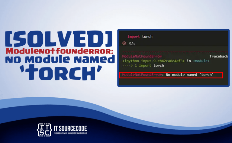 modulenotfounderror no module named 'torch'