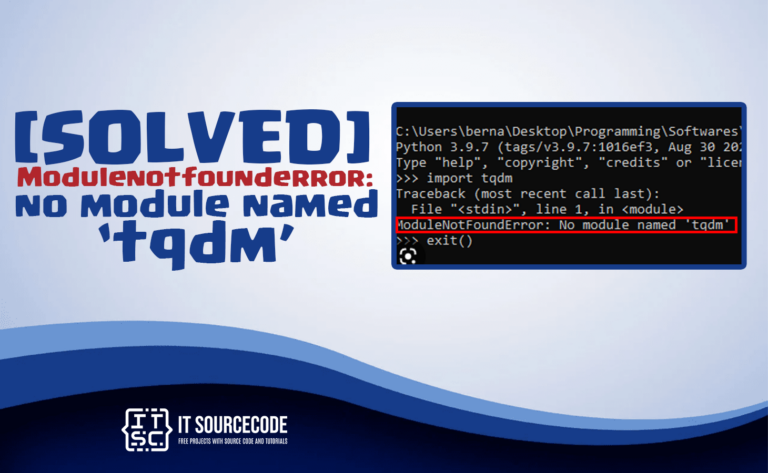 modulenotfounderror no module named tqdm