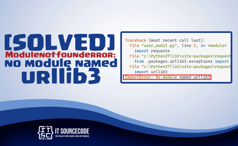 modulenotfounderror no module named urllib3