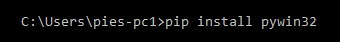 pip install pywin32 - Modulenotfounderror: no module named 'win32api' [SOLVED]