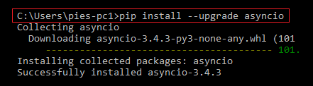 pip install --upgrade asyncio - Attributeerror: module asyncio has no attribute run [SOLVED]