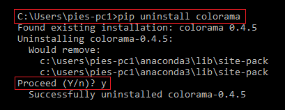 pip uninstall colorama - Modulenotfounderror: no module named colorama [SOLVED]