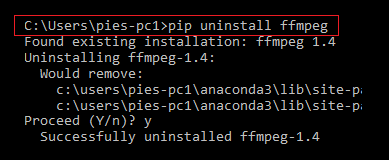 pip uninstall ffmpeg - Attributeerror: module 'ffmpeg' has no attribute 'input'