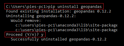 pip uninstall geopandas - Modulenotfounderror: no module named 'geopandas' [SOLVED]