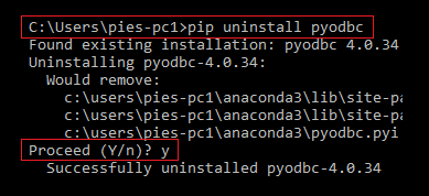 pip uninstall pyodbc - Modulenotfounderror: no module named 'pyodbc' [SOLVED]