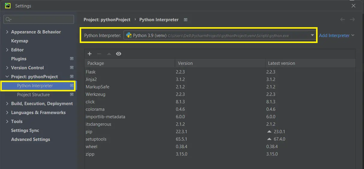 python interpreter in Modulenotfounderror no module named 'google' [SOLVED]