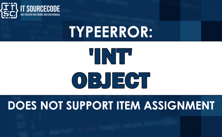 typeerror: int object does not support item assignment