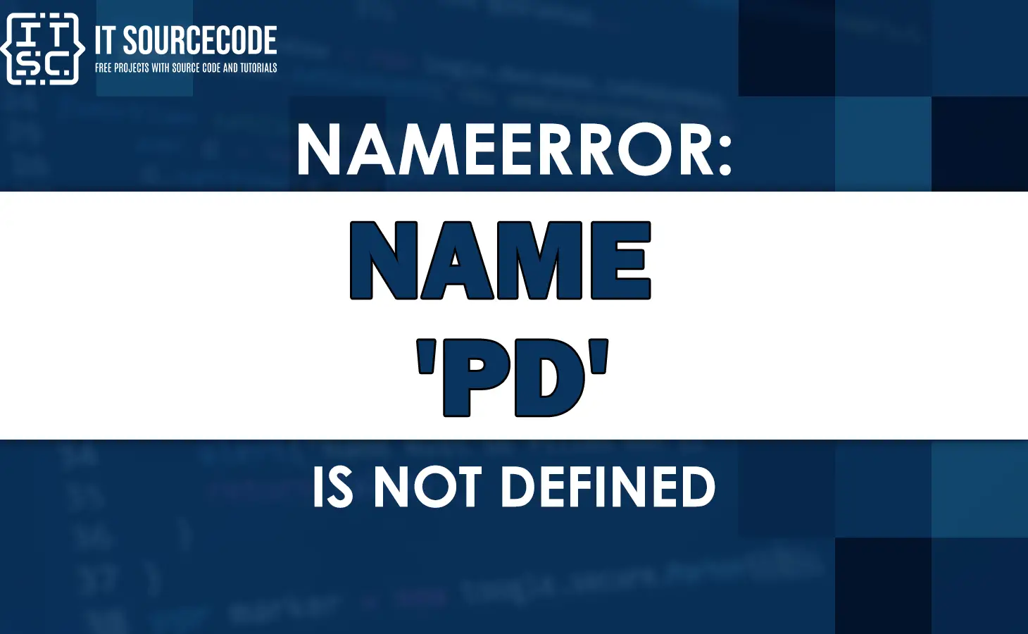 Nameerror name pd is not defined