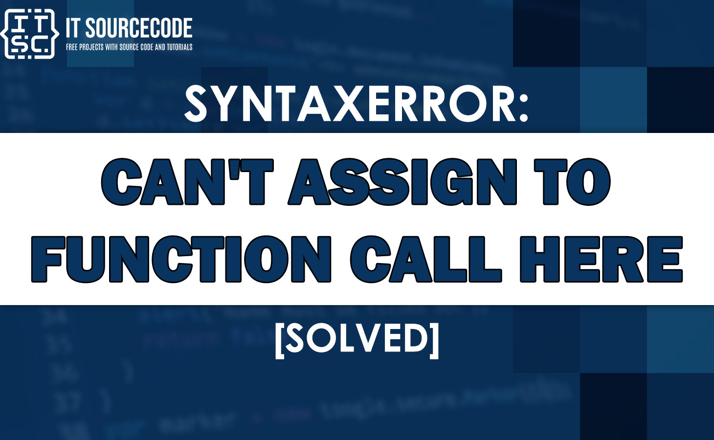 Syntaxerror can't assign to function call here