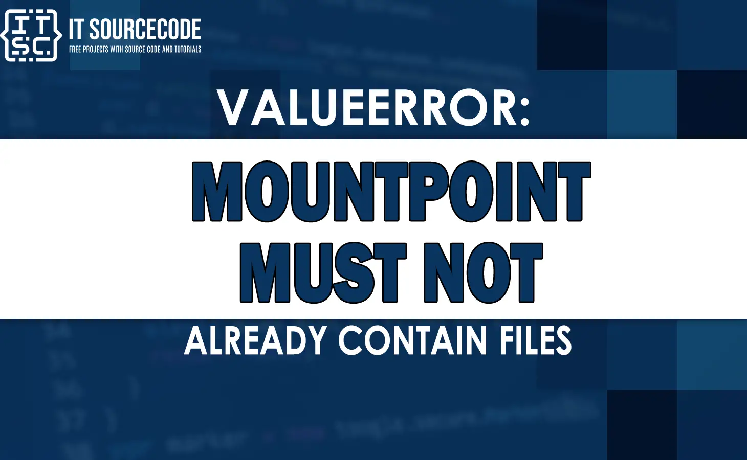 valueerror mountpoint must not already contain files