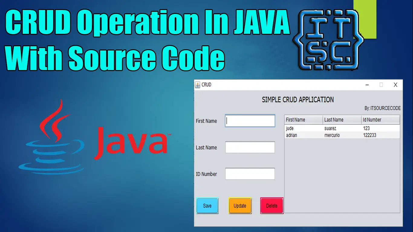 CRUD Operations in Java with source code