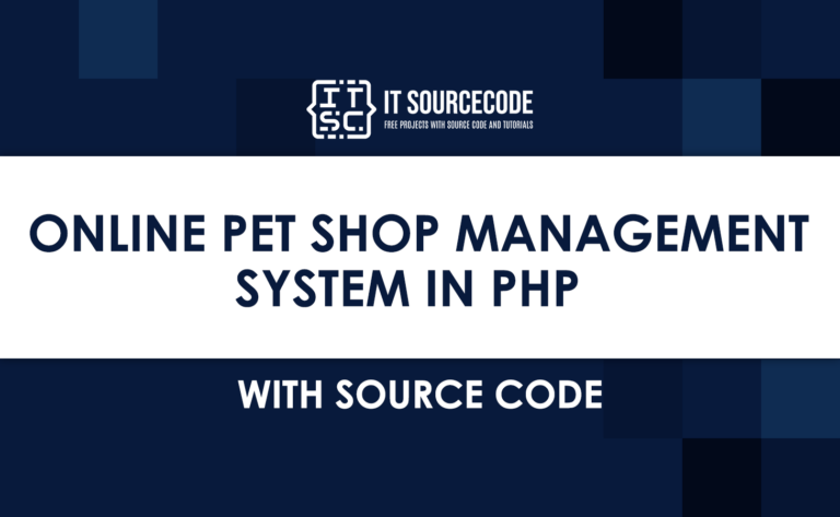 Online Pet shop Management System in php