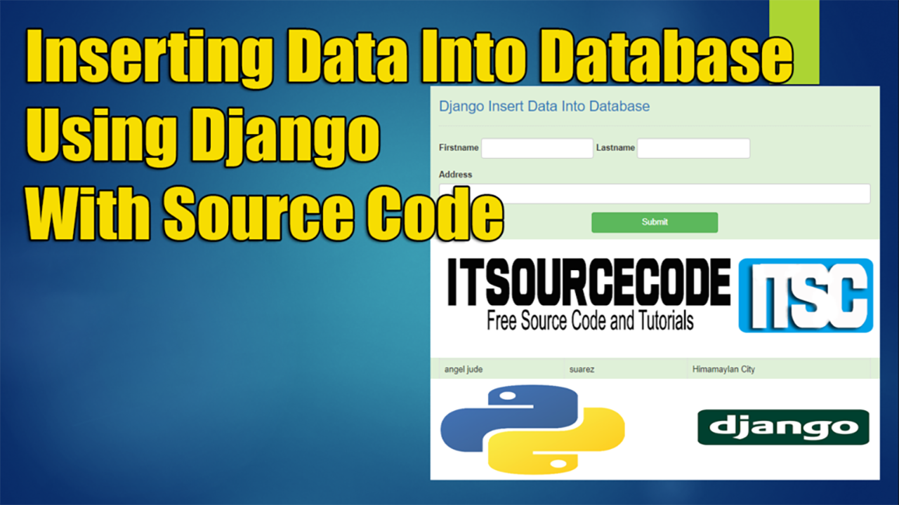 Django Insert Data Into Database With Source Code