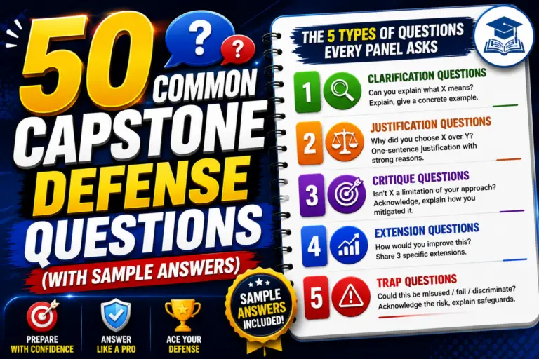 50 Common Capstone Defense Questions (with Sample Answers)