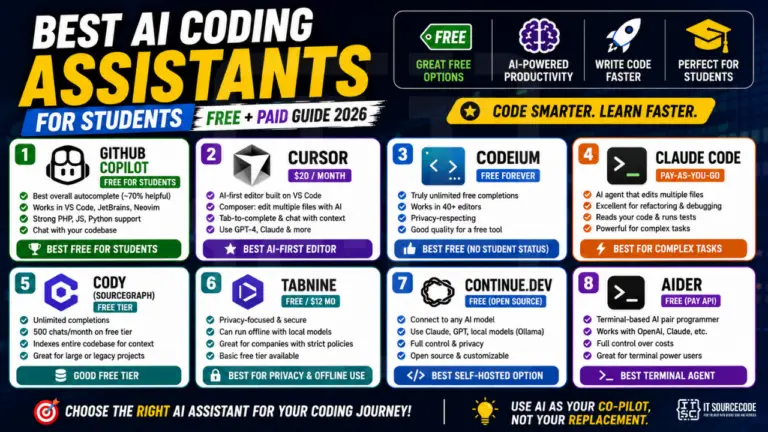 Best AI Coding Assistants for Students (Free + Paid 2026 Guide)