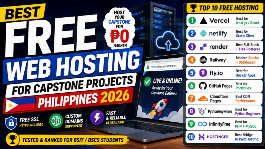 Best Free Web Hosting for Capstone Projects (Philippines 2026)