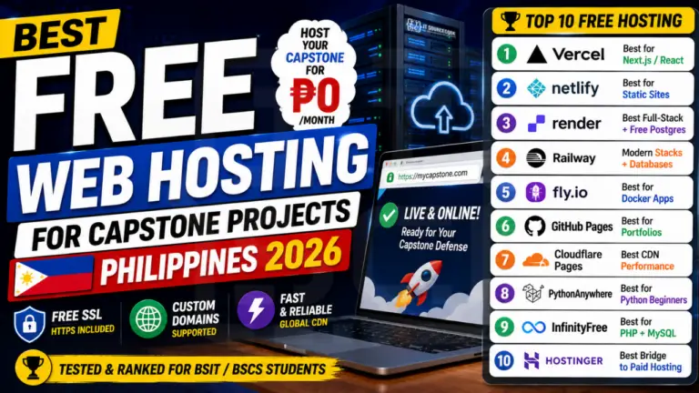 Best Free Web Hosting for Capstone Projects (Philippines 2026)