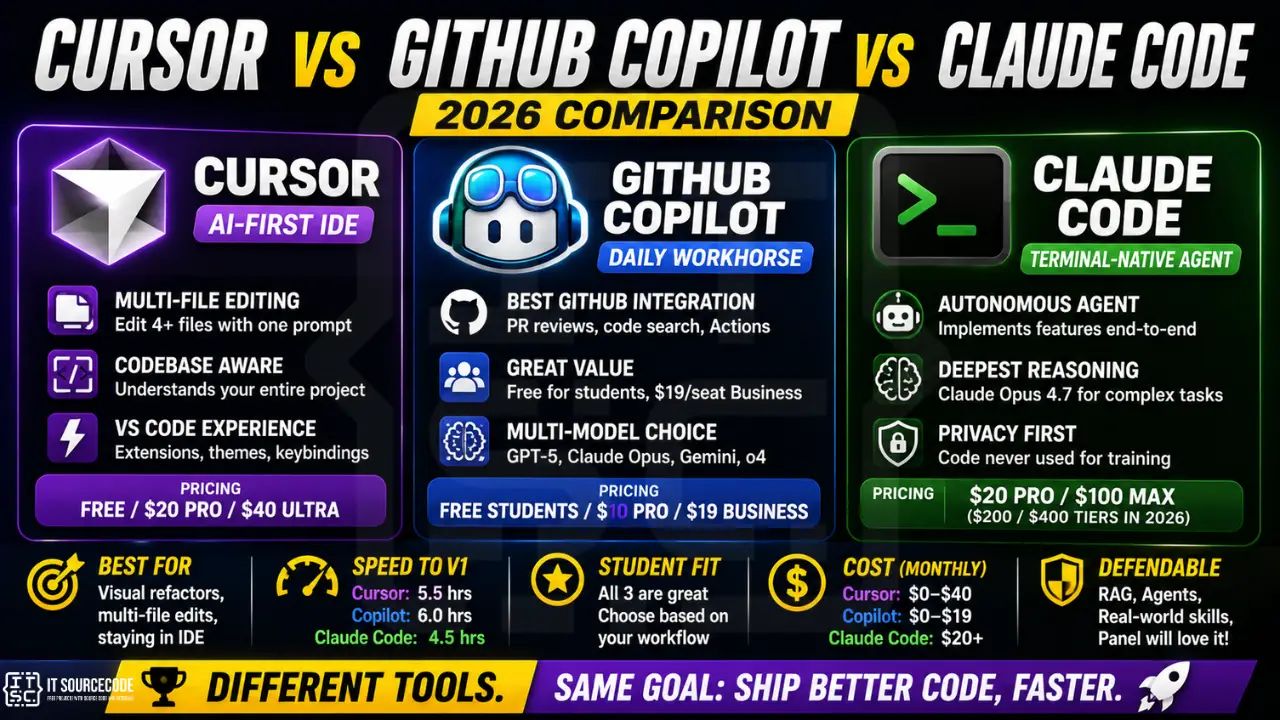 Cursor vs Copilot vs Claude Code · Honest 2026 Comparison